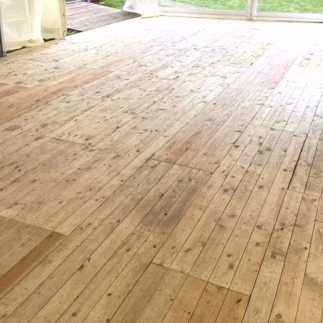 Plancher bois sous structure