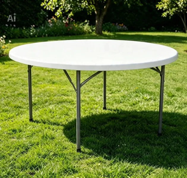 Table ronde plastique 180 cm- 10 personnes