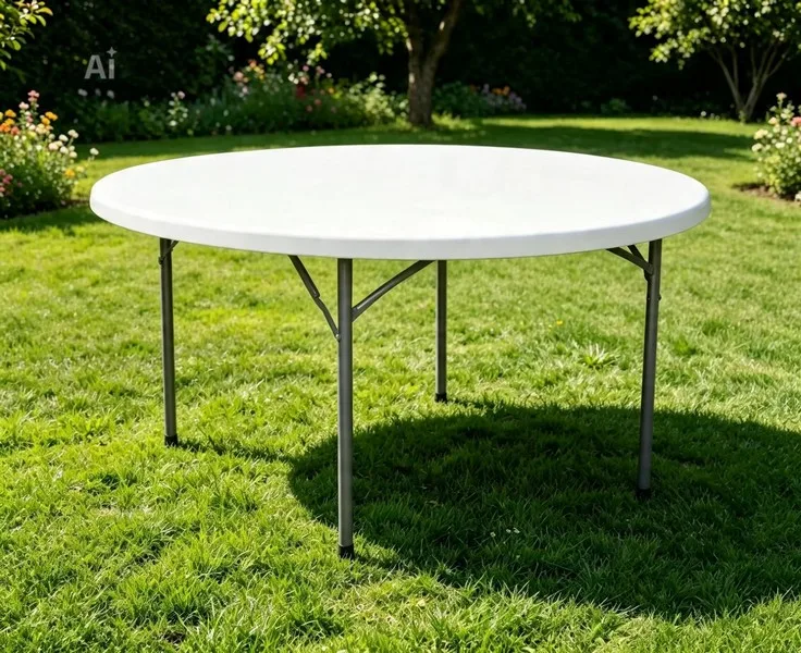 Table ronde plastique 180 cm- 10 personnes
